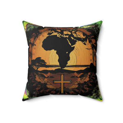 Spun Polyester Square Pillow - Afro Salvation