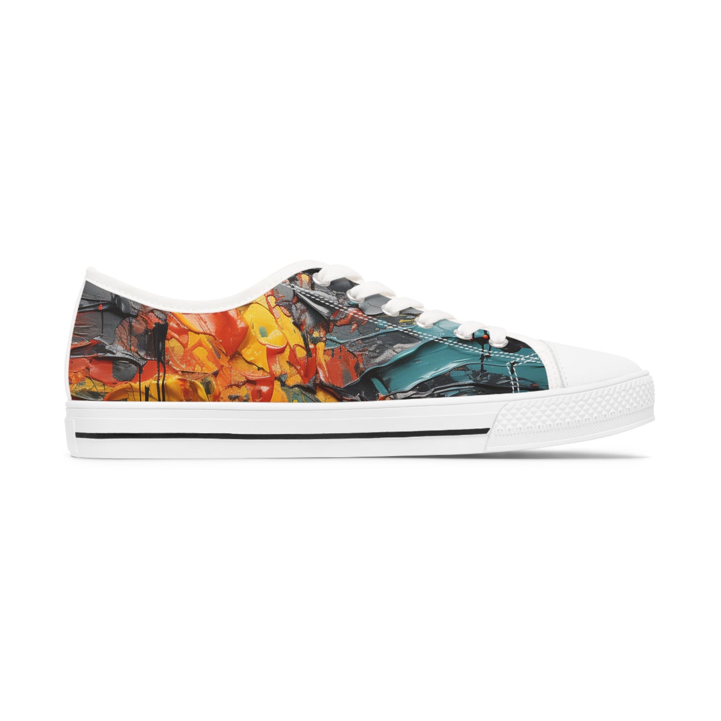 Women's Low Top Sneakers - Afro Splash Design