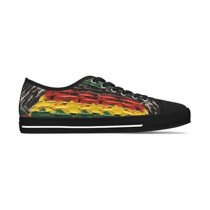 Women's Low Top Sneakers - Afro Abstract Design