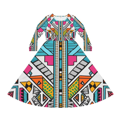 Women's Long Sleeve Dance Dress - Lesotho Dream Design