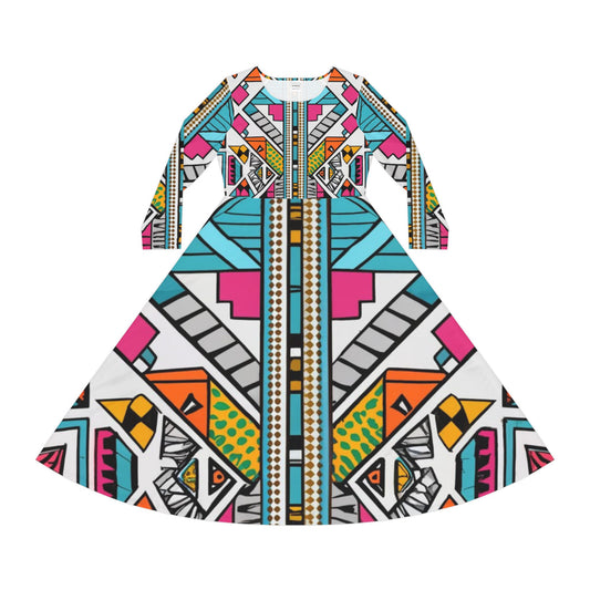 Women's Long Sleeve Dance Dress - Lesotho Dream Design