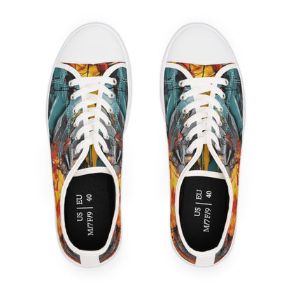 Women's Low Top Sneakers - Afro Splash Design