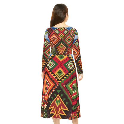 Women's Long Sleeve Dance Dress - Tribal Resilience Design