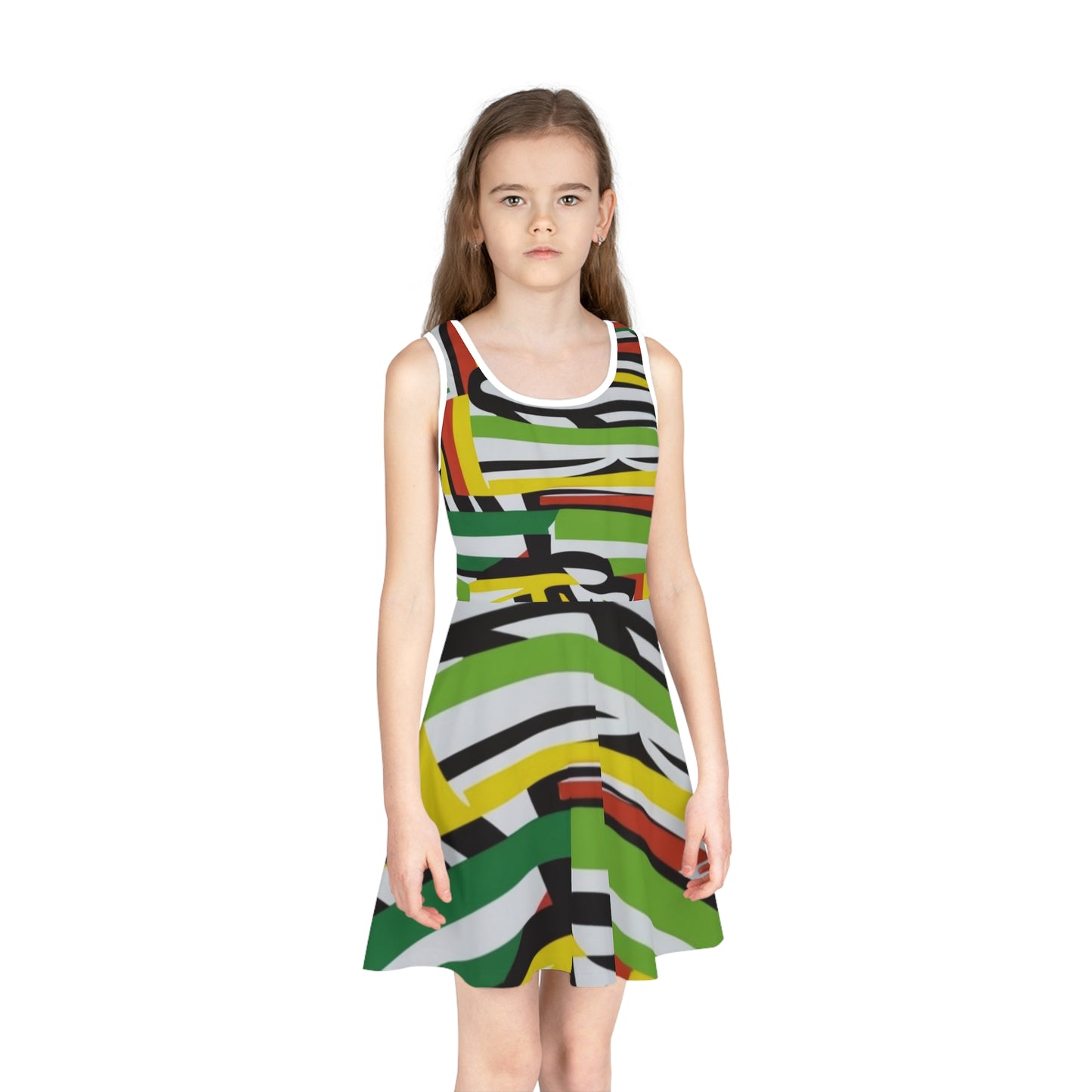 Girls' Sleeveless Sundress - Zimbo Stripe Design