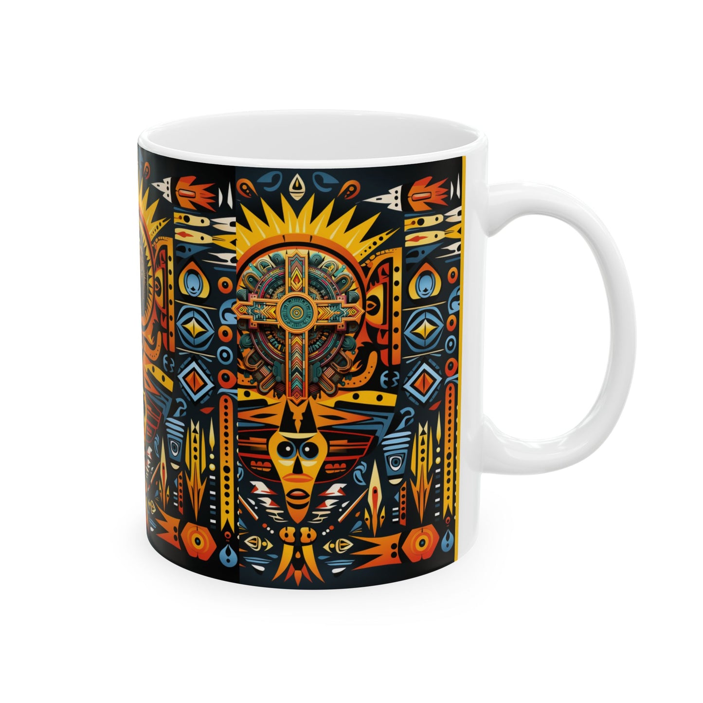 Ceramic Mug 11oz - Tribal Fusion Design